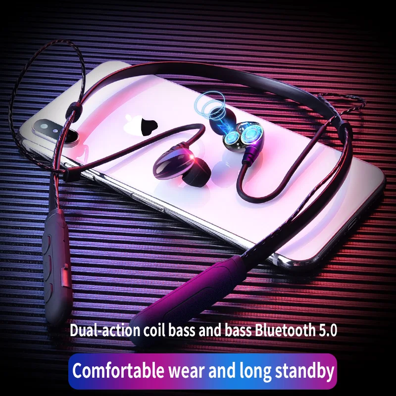 Спортивные bluetooth-наушники с шейным ремешком Z5, двойные динамические круглые сбалансированные арматурные наушники-вкладыши, bluetooth-наушники, спортивные стереонаушники