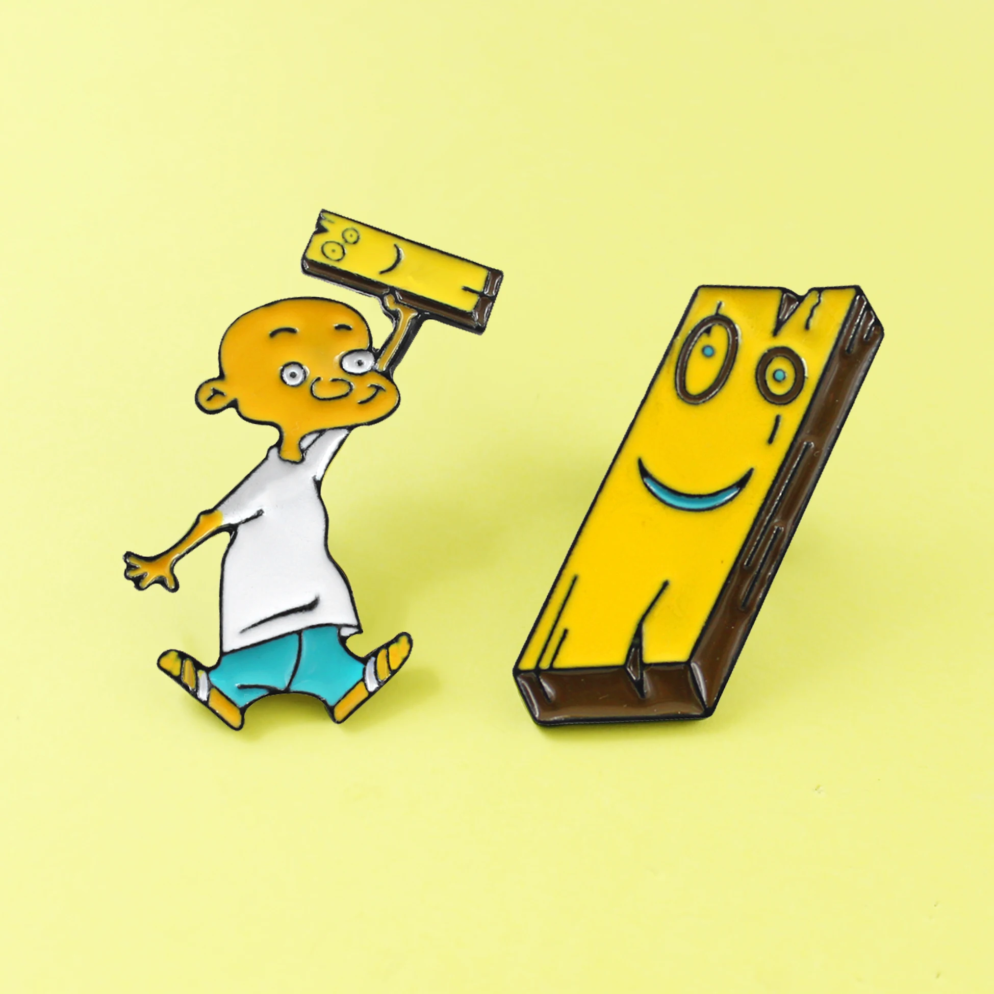 Планка Эд ЭДД и Eddy брошь 90s мультфильмы лысый для маленьких мальчиков фон с