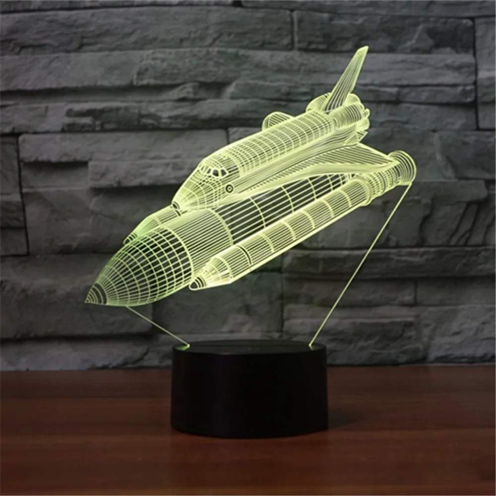 Space Shuttle 23d Light Colorful Led Vision Gift Atmosphere Table Lamp | Лампы и освещение