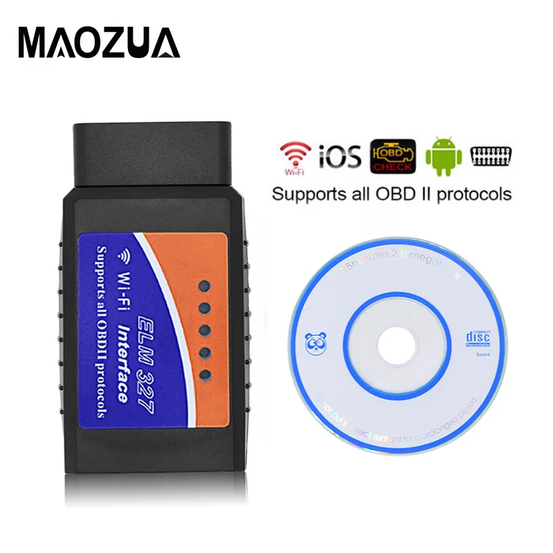 Автомобильный диагностический сканер Maozua ELM327 Wi Fi OBD2 V1.5 для IOS/Android/iPhone Windows Лучший V