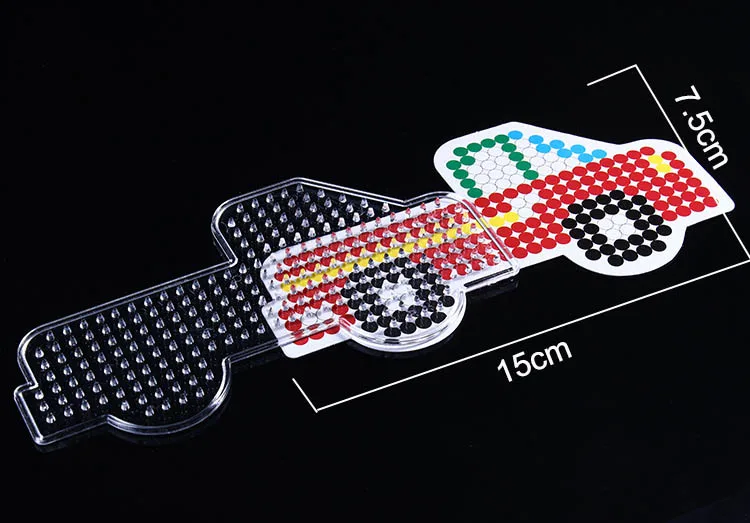 template and card Головоломки Pegboards узоры шаблоны& гладильная бумага& Белый пластиковый пинцет для 5 мм бусины Хама 3D головоломки игрушки для детей - Цвет: template and card