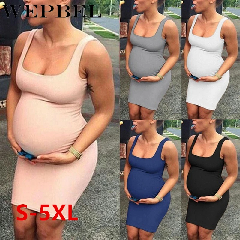 Женское платье без рукавов WEPBEL повседневное однотонное с S 5XL летнее для