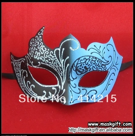 Маскарадная маска унисекс для вечеринки светло синяя и черная бесплатная