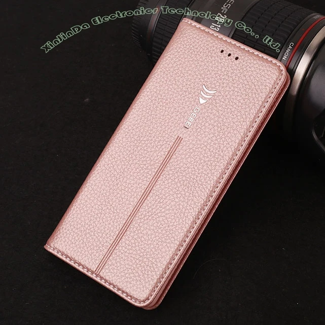 Роскошный бренд GEBEI кожаный флип уникальный магнитный чехол для samsung galaxy S6 S7 Edge S8 S9 S10 Plus Note 5 S811 - Цвет: RoseGold