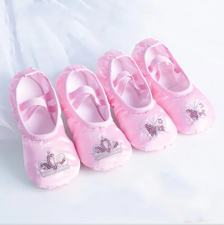 

Embroidered Soft Sole ballet shoes for dancing For Kid Child Toddler Adult Slipper flats Yoga Shoes Leather Outsoles Durable B17