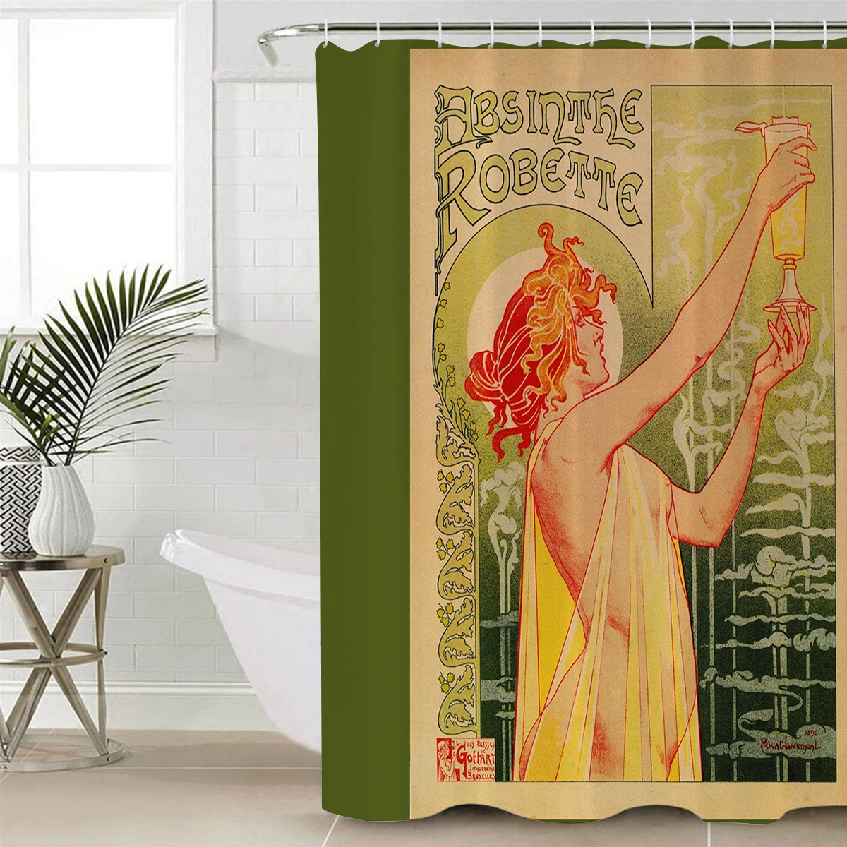 Bighhouses занавески для душа классический французский стиль Nouveau Absinthe Robette ткань 12