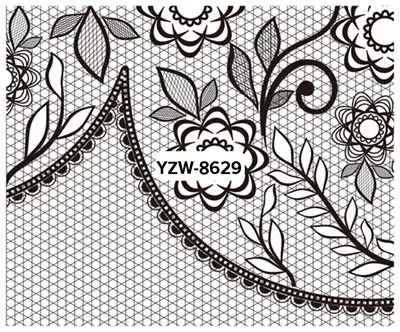 YZW8629 LCJ DIY Водные Наклейки для ногтей, кружевные цветочные наклейки, переводные наклейки s для дизайна ногтей, наклейки для тату - Цвет: YZW8629