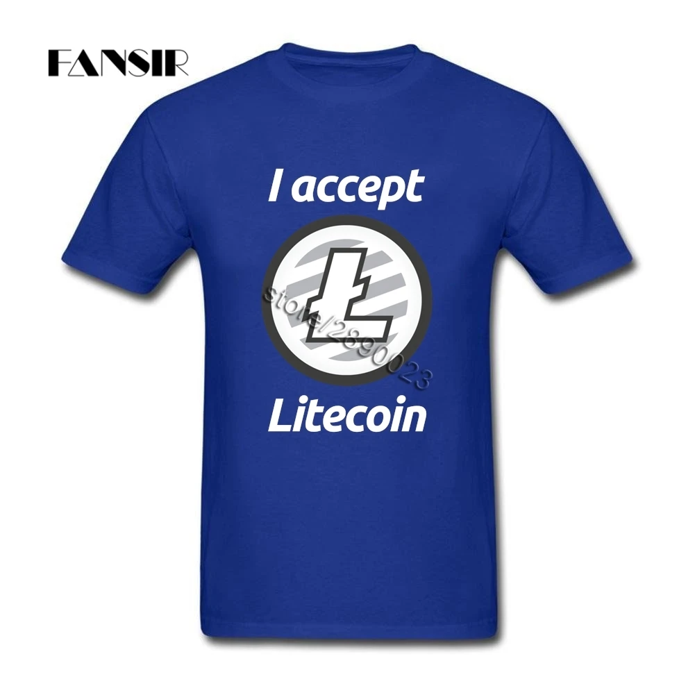 Новинка 2020 модная мужская футболка я принимаю Litecoin Мужская хлопковая одежда с