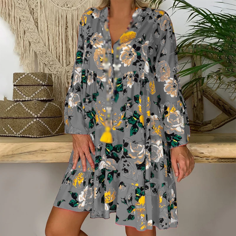 Женское платье Коктейльное Летнее мини винтажный Модный свободный сарафан для