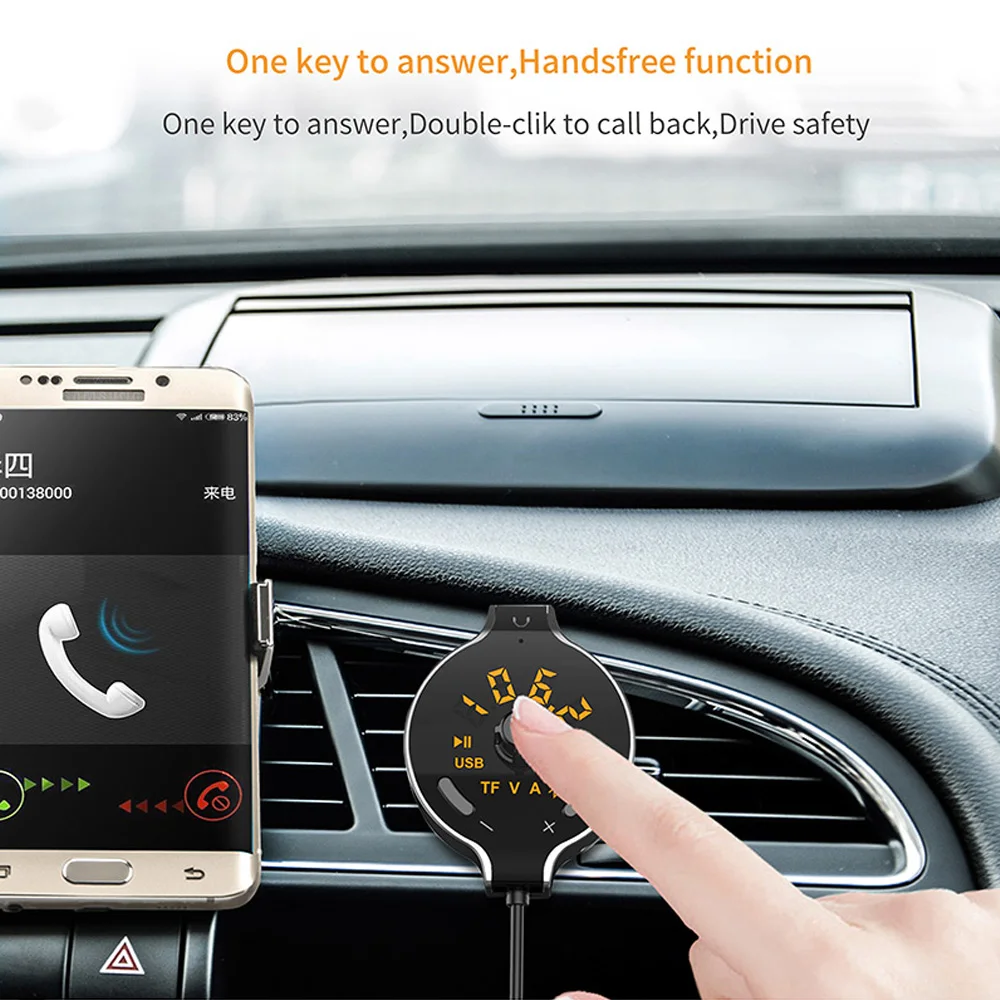 FM трансмиттер Bluetooth Автомобильный модулятор Aux выход громкая связь MP3 плеер радио