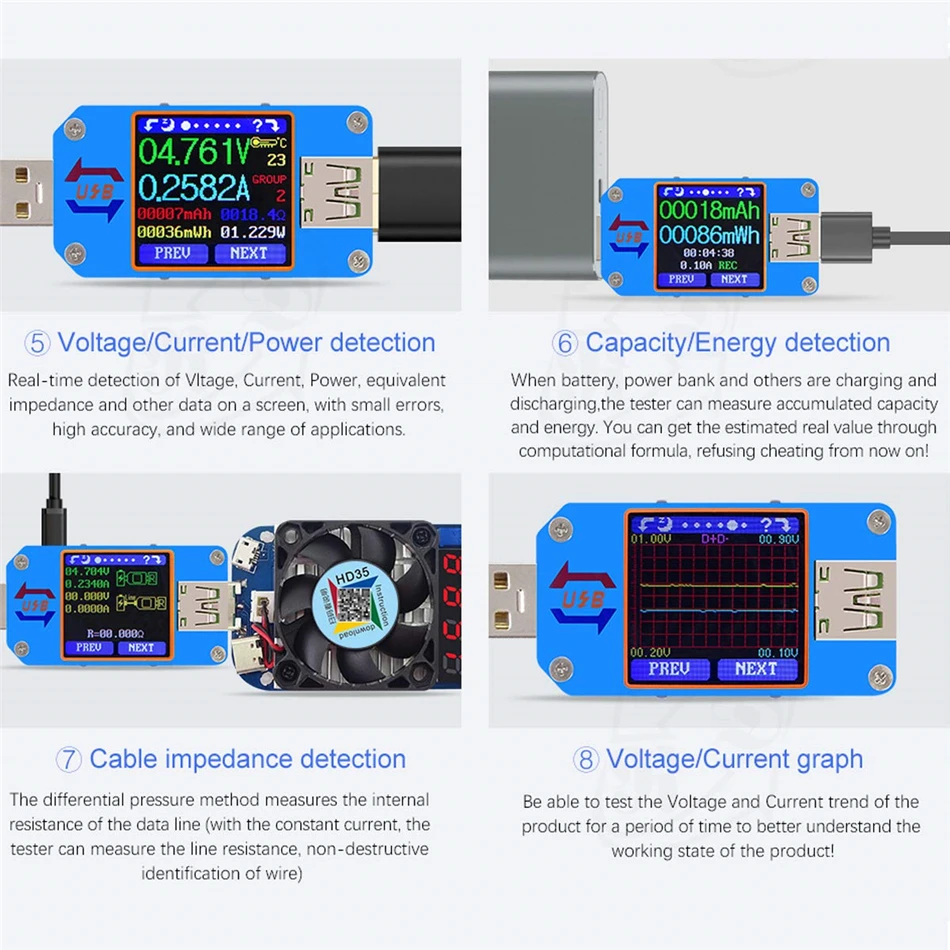 UM25 UM25C для приложения USB 2 0 Type C ЖК Вольтметр Амперметр измеритель напряжения тока