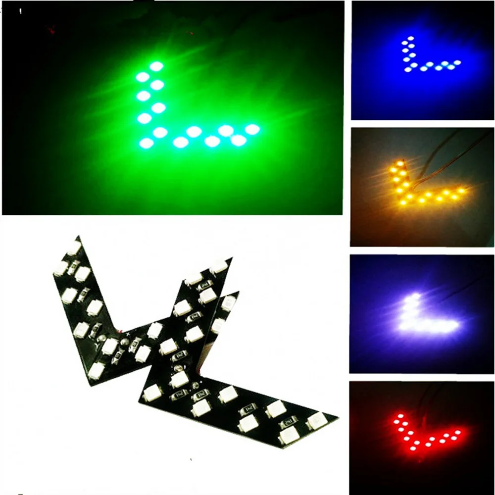2 шт. Янтарная панель со стрелкой 14SMD Светодиодный индикатор для зеркала