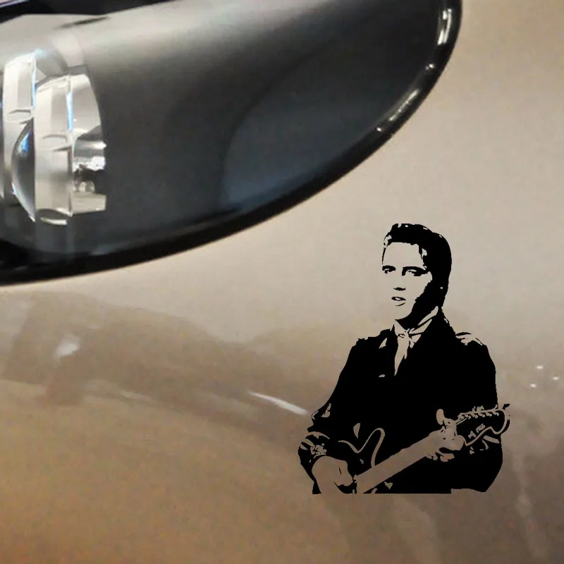 YJZT 12,4 см* 15,8 см Elvis Presley Art автомобильный стикер рок-н-ролл певица виниловая наклейка музыка черный/серебристый C3-0034