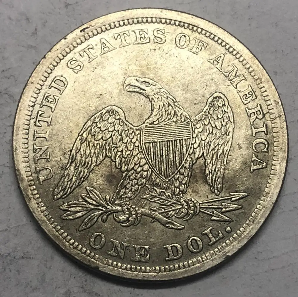 1843-p US SEATED LIBERTY SILVER DOLLAR (NO REVERSE MOTTO) Real silver plated Copy | Дом и сад