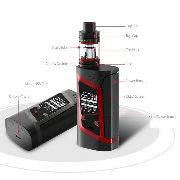 Оригинальный набор SMOK ALIEN 220 Вт бокс мод 3 мл TFV8 детский бак атомайзер вейп