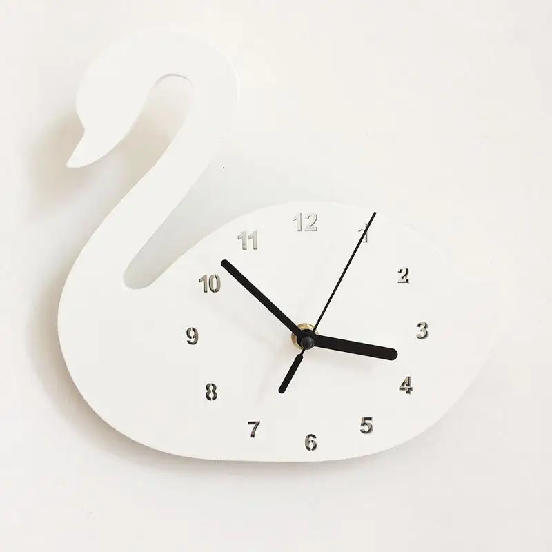 AIHOME розовые/серые/бежевые настенные часы дизайн мода Лебедь гостиная спальня