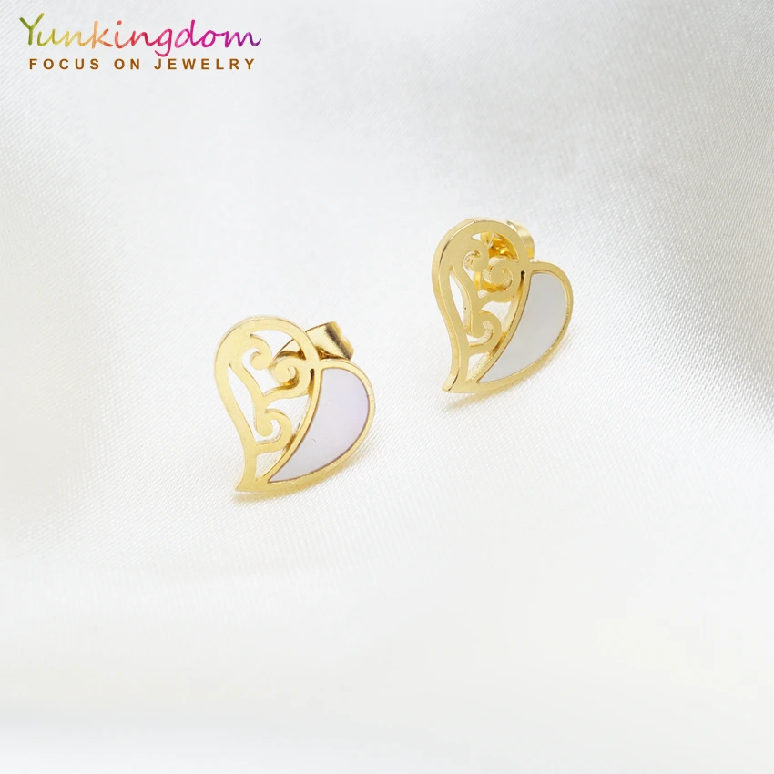 Yunkingdom сердце Свадебные Ювелирные наборы для женщин из нержавеющей стали кулон