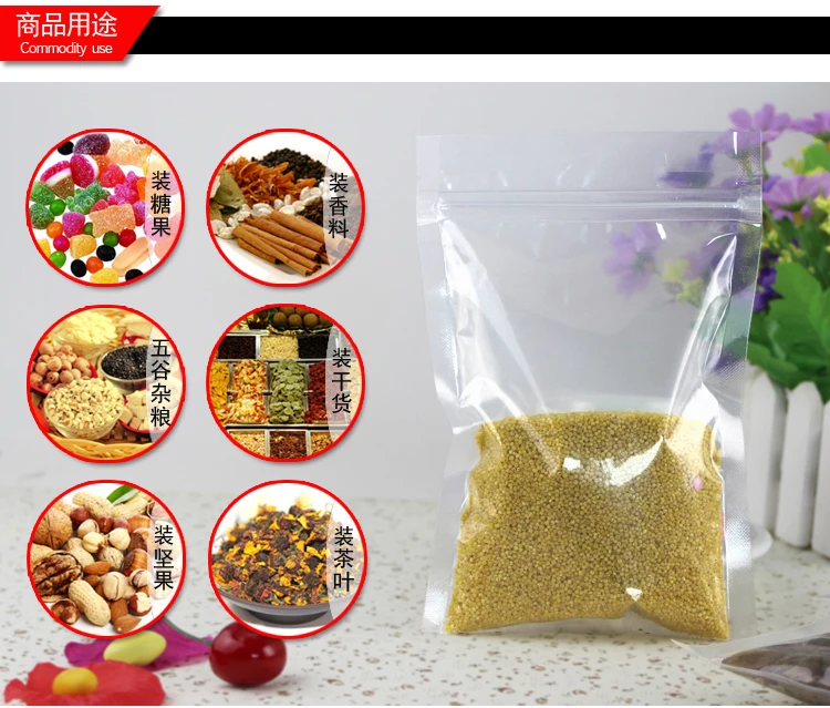 Прозрачный Ziplock Пластик сумка для хранения Еда Класс self-печать Кофе Чай spice Кухня