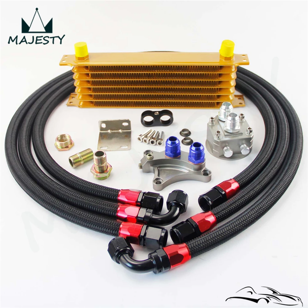 7 ряд 262 мм масляный радиатор комплект для Silvia S13 S14 S15 180SX 200SX 240SX SR20DET черный/золотой|
