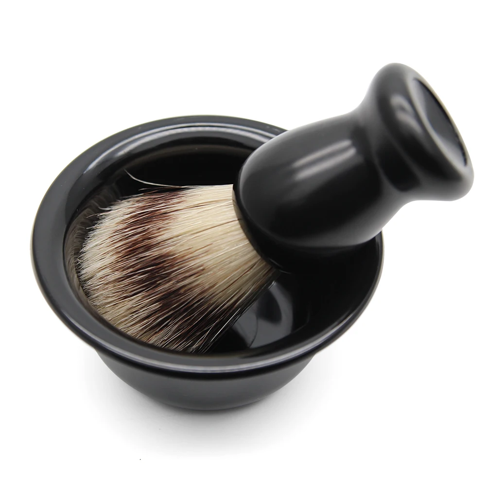 2 в 1 чаша для мыла бритья + щетка волос мужской инструмент чистки бороды качестве