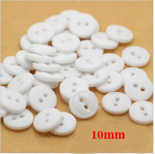 Белые круглые пуговицы для рукоделия, 50 шт./лот, 2 отверстия, 10 мм, пластиковые пуговицы для шитья, скрапбукинга, для рубашек (искусственная кожа)