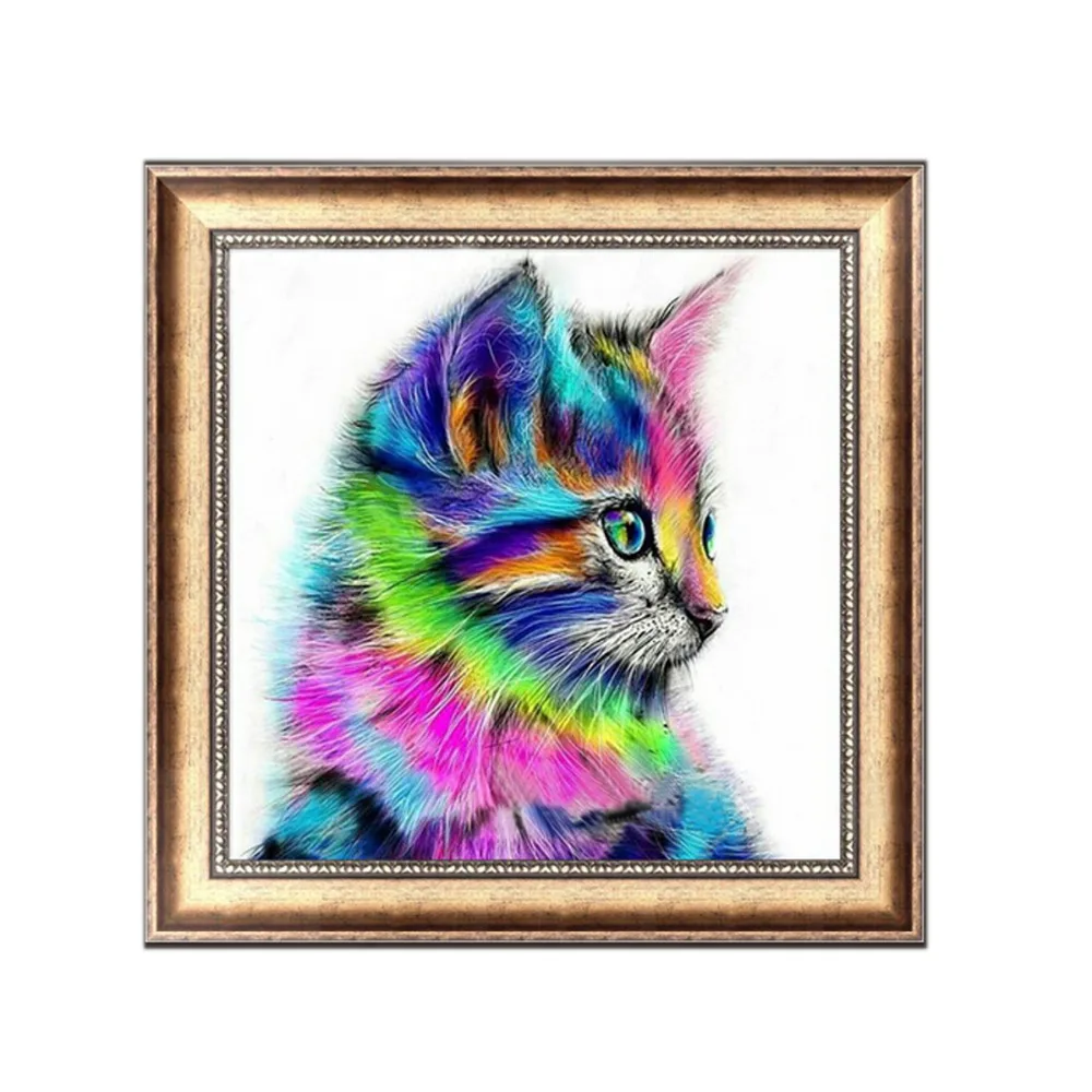 5d бриллианты окрашенные цветной Кот кулак Алмазная дрель круглая дрель|drill drill|drill