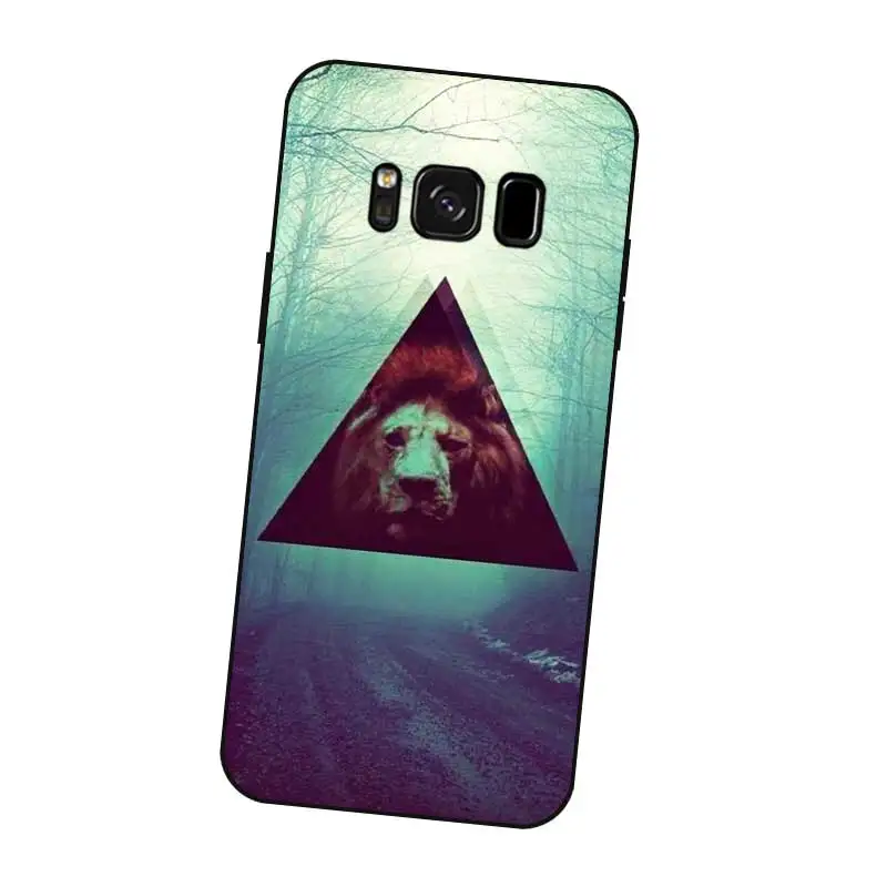 P233 Triangle Art Black Silicone Case Cover For Samsung Galaxy S5 S6 S7 S8 S9 S10 5G S10E S11 S11E Lite Edge Plus |