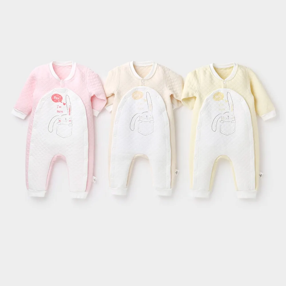Newborn Baby Clothes Romper Cute Rabbit Cotton 2018 Spring 3-24 Month Infant Costume Girl Boy Jumpsuit BN650021 | Детская одежда и