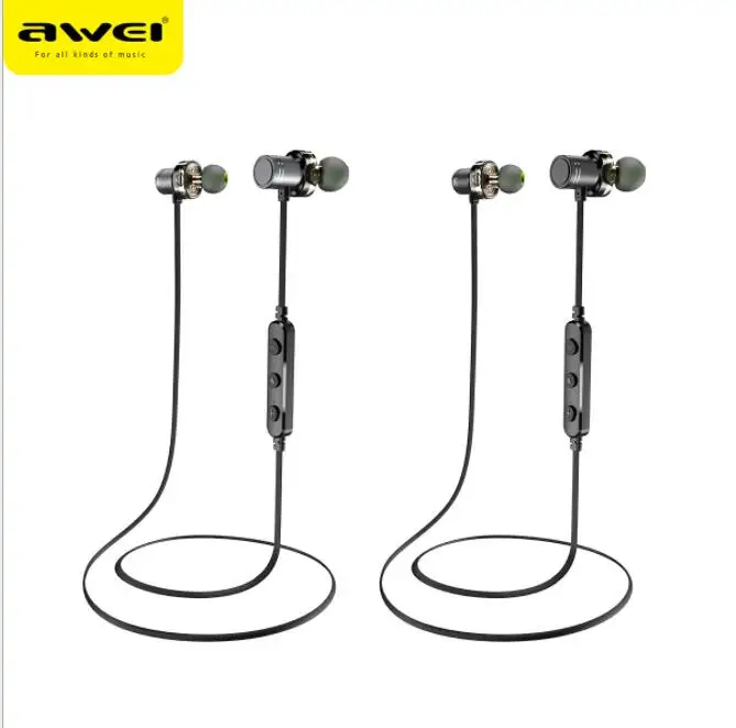 AWEI X670BL Bluetooth гарнитура с двойным драйвером беспроводные наушники IPX4 микрофоном