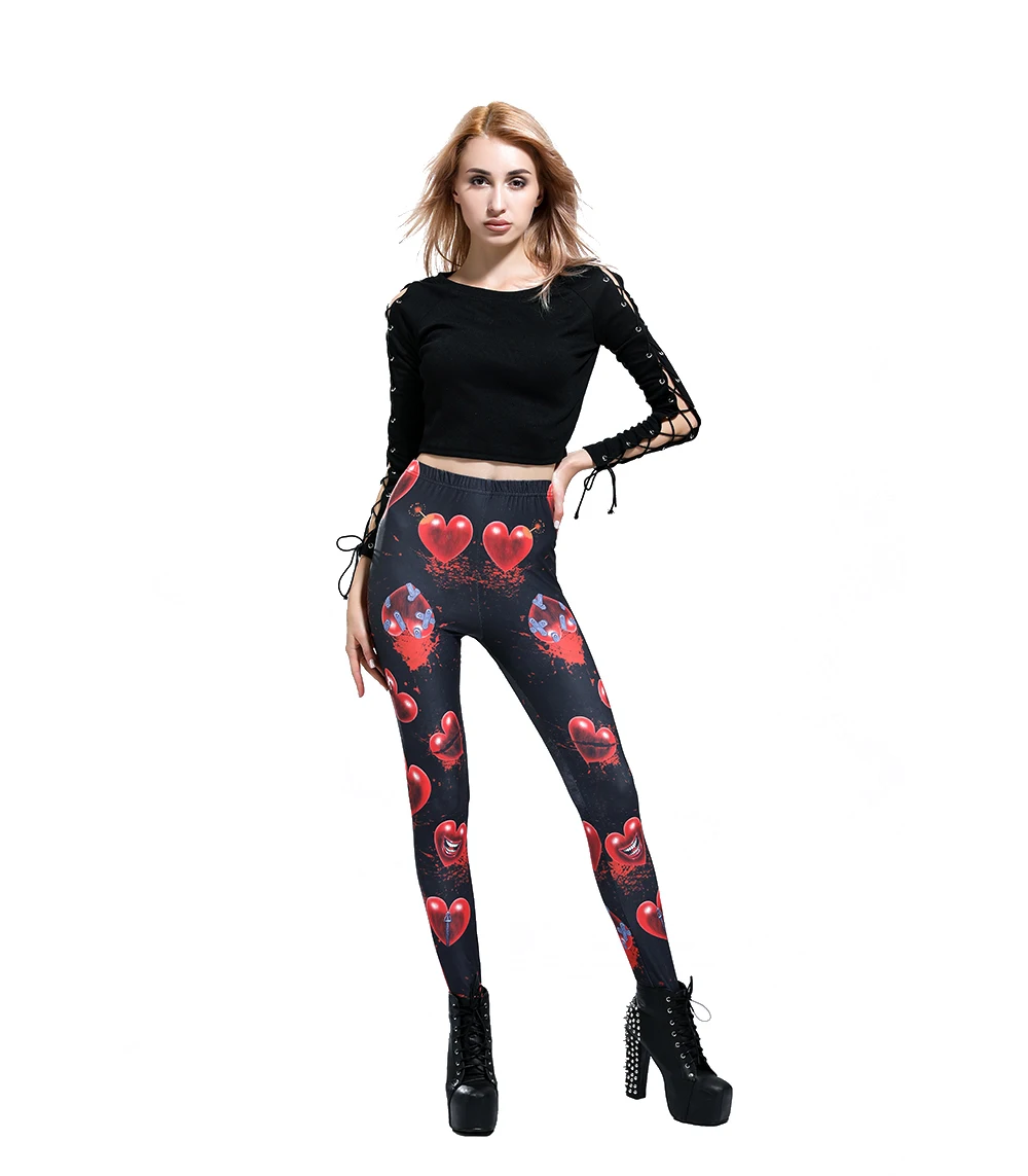 Эластичные повседневные штаны женские леггинсы с 3D Цифровым принтом на Хэллоуин