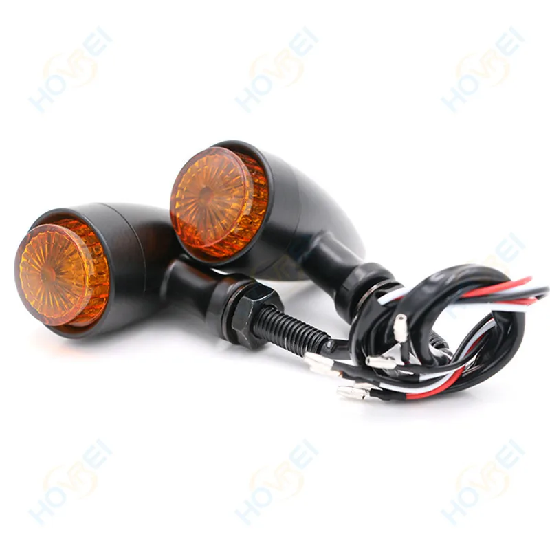 Ретро мотоцикл алюминиевая пуля LED желтый/красный указатель поворота световой