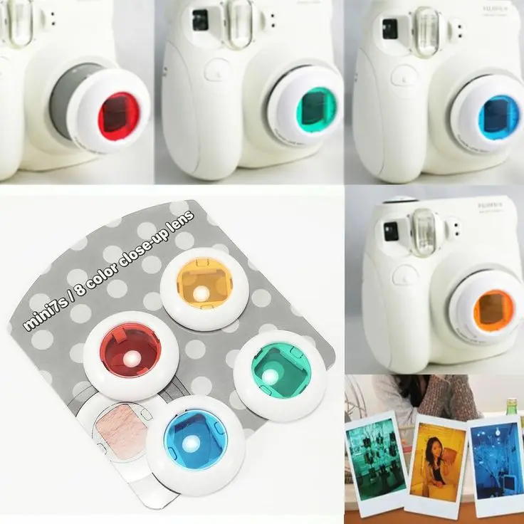 Фильтр 4 цветов+ наклейки+ фоторамка для Fujifilm Instax Mini 8,8+, 7 s, 9, hello kitty мгновенная камера и фотобумага пленки