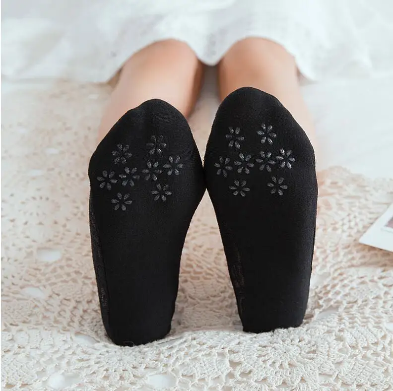 Высокое качество для женщин обувь девочек хлопок кружево невидимое нескользящее