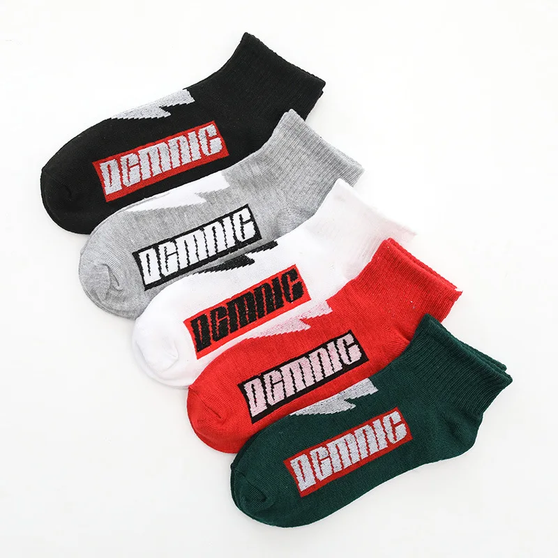 Letter5 Socks Мужские хлопковые носки в полоску с буквенным принтом, спортивные носки, лето-осень, новые мужские повседневные дышащие мягкие мужские носки в стиле Харадзюку, Meias - Цвет: Letter5 Socks