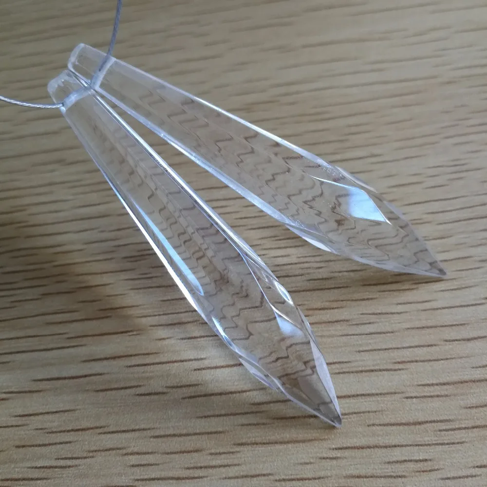 76 мм 10 штук прозрачные многогранные кристаллы для люстры с призмой стеклянные