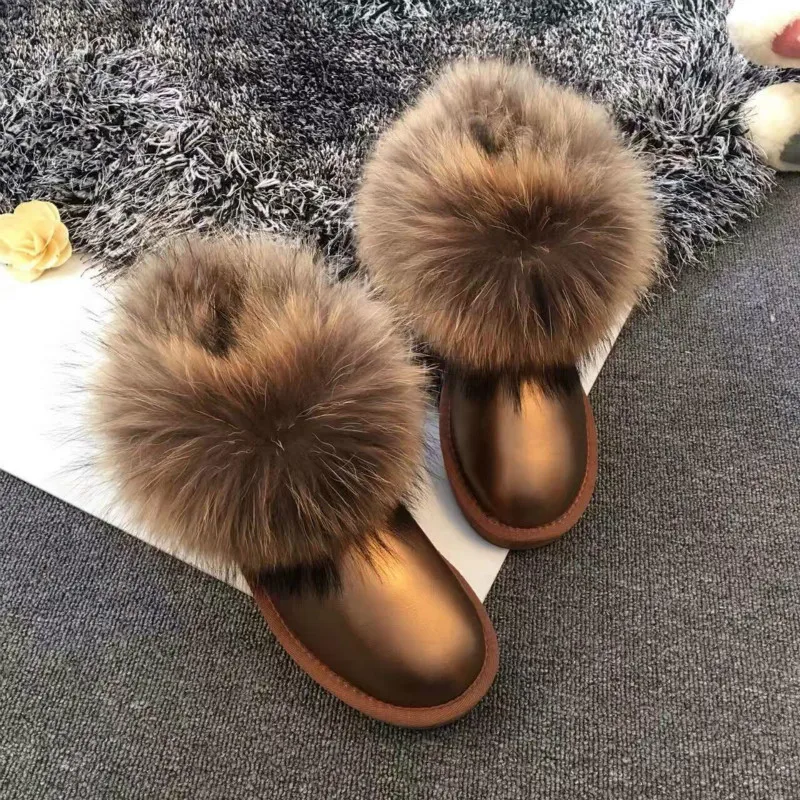 2018 зимние высококачественные теплые боты из воловьей кожи для девочек 100%