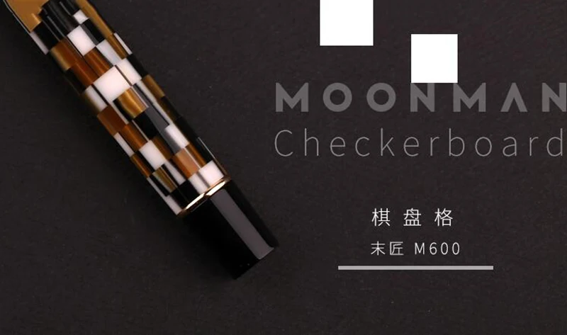 Новинка Moonman M600 целлюлоидная Шахматная перьевая ручка Германия шмифт тонкий наконечник 0,5 мм Отличная модная офисная ручка для письма подарок