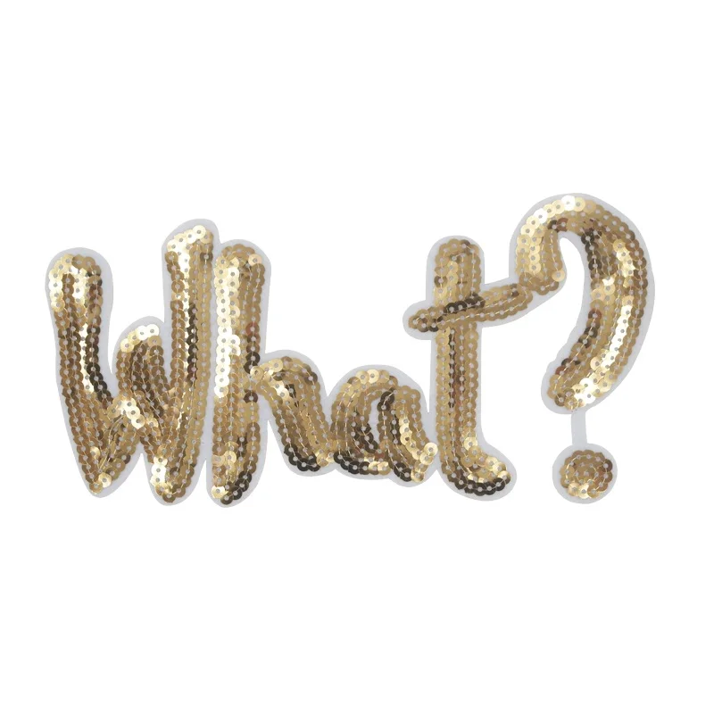 Что? Вышитые нашивки с блестками и надписью наклейка на одежду аппликация сделай