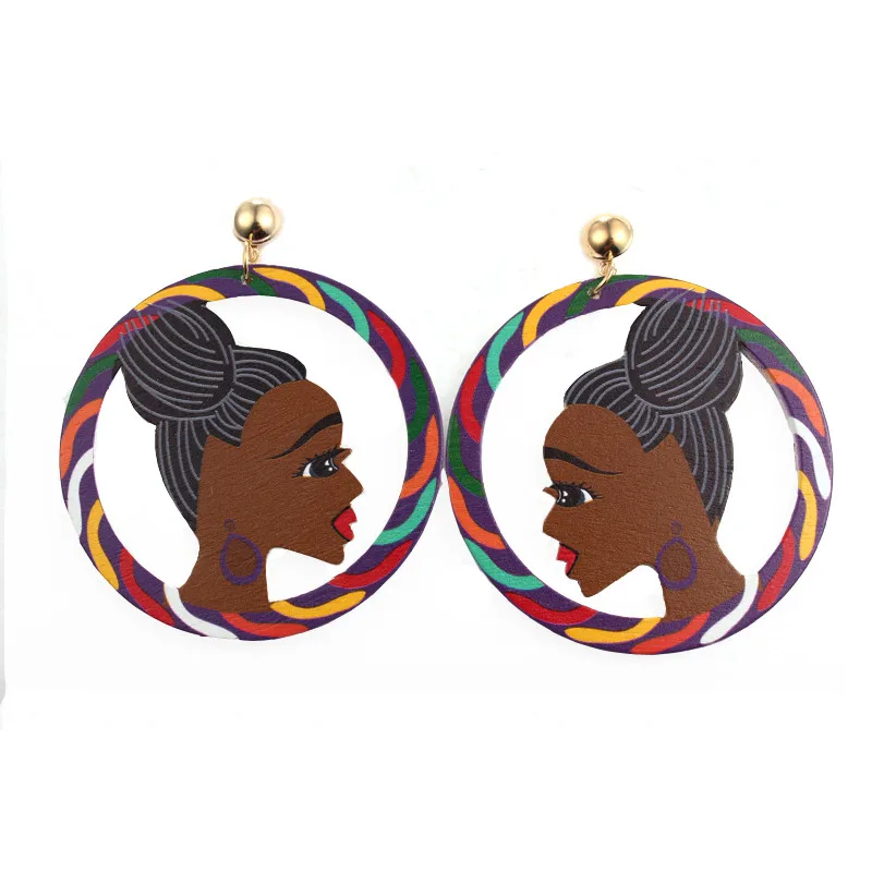 1pair Bohemia Hollow Ear Drop Character Pendant Earring For Personality European Women Piercing Jewelry Bijoux E1242 |