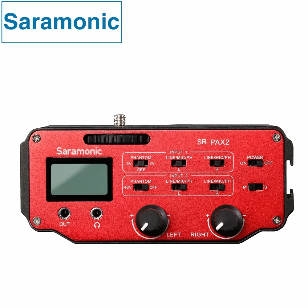 Saramonic sr pax2 аудио предусилитель смеситель два XLR и 3.5 мм Джек для DSLR беззеркальных