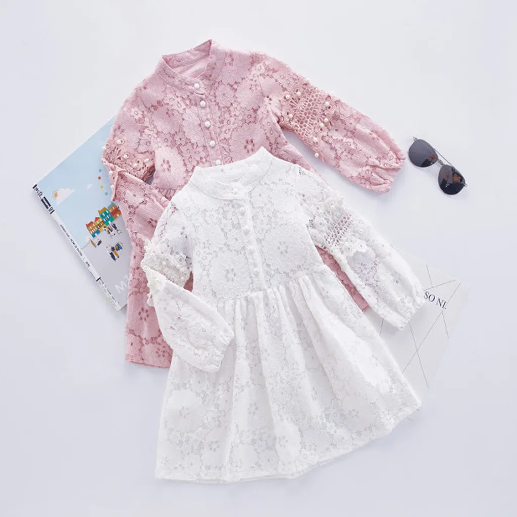 Girls Dress 2019 Vestidos Lace Long Sleeve 10 to 12 13 Years Party Wedding Casual Little Princess Kid Dresses Baby Clothes 19Jul | Детская