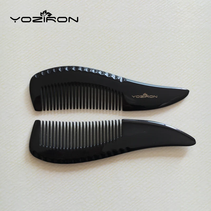 YOZIRON распродажа! натуральный черный гребень из рога буйвола с роговой ручкой