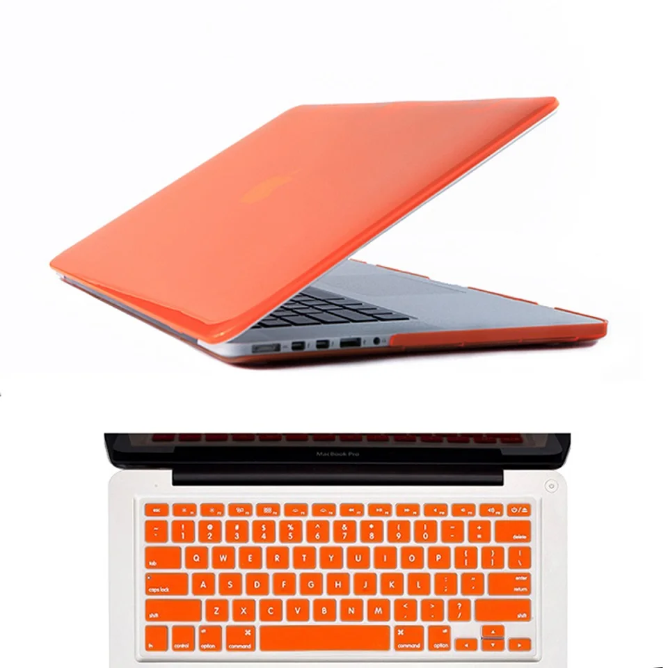 2в1 прозрачный чехол для Apple MacbookPro retina 11 12 13 15 для Mac Book Air 11 13 с сенсорной панелью - Цвет: orange