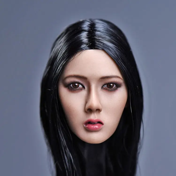 1/6 Xiu серия азиатская женская голова длинные черные волосы F 12 дюймов фигурка тела