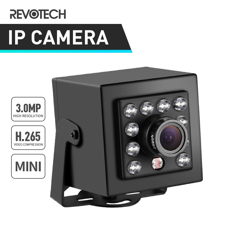 H.265 HD 3MP Тип мини IP Камера светодиодный ИК Крытая 1296P / 1080P CCTV Ночное Видение