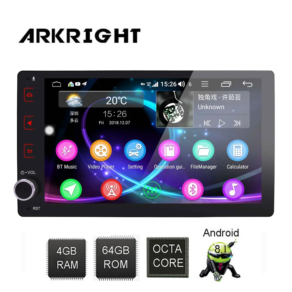 ARKRIGHT 9 ''4+ 64 ГБ Android 8,1 автомобильный Радио gps стерео для Toyota Corolla ips экран мультимедийный плеер 4G SIM карта