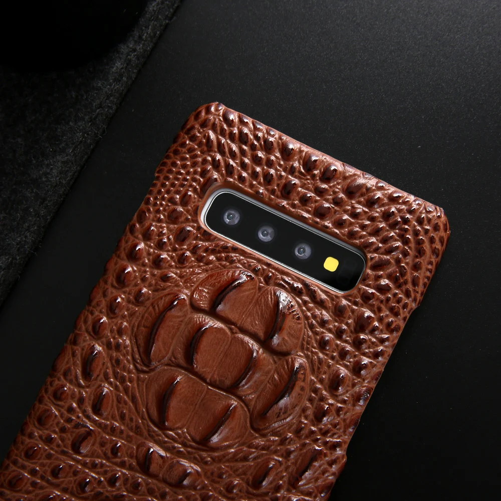 Для samsung Galaxy S10 + S10e Чехол класса люкс из коровьей кожи крокодила задняя крышка