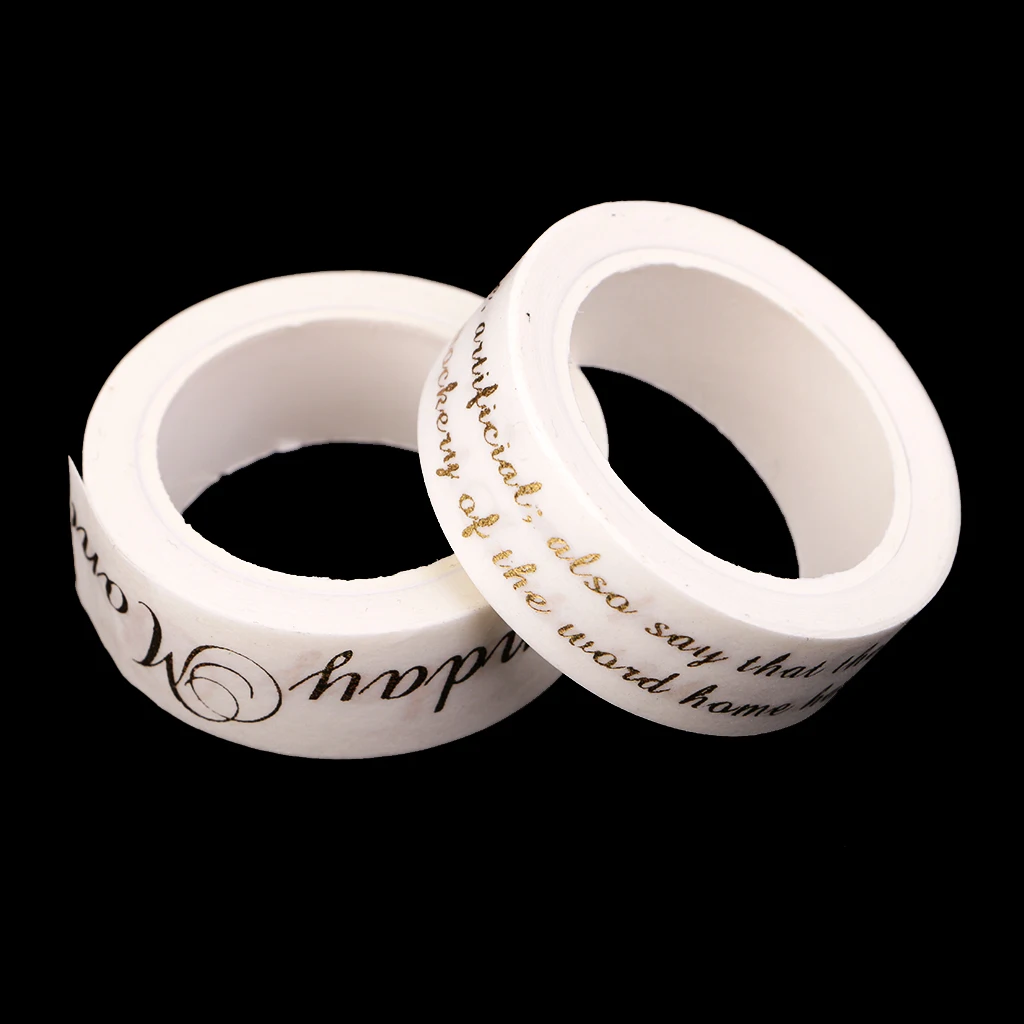 

2pcs Gilding Gold Washi Tape Adhesive Tape Decorative Sticker for Scrapbooking Album Decoration