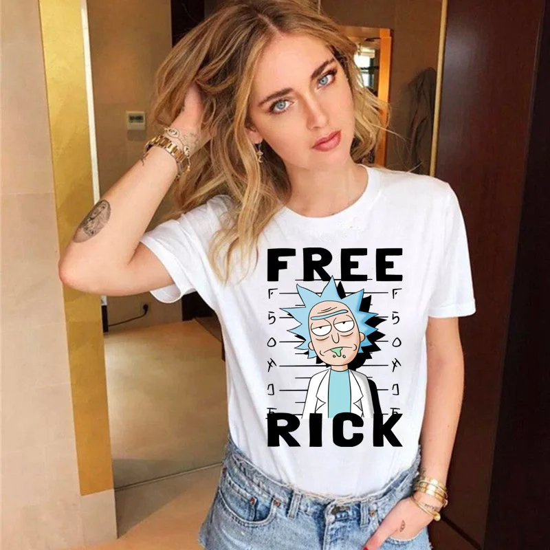 Женская футболка с короткими рукавами и принтом Rick and Morty Европейская