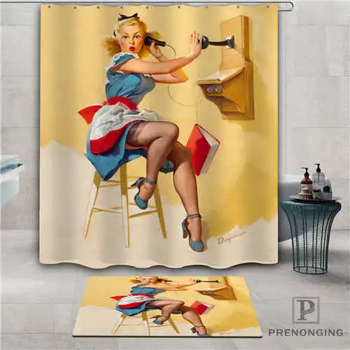 Индивидуальный pin up girl (8) водонепроницаемый занавеска для душа коврик дома ванной